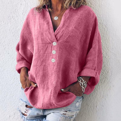 Shanon - V-hals blouse met paillettenzakjes