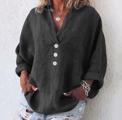 Shanon - V-hals blouse met paillettenzakjes
