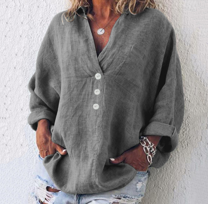 Shanon - V-hals blouse met paillettenzakjes