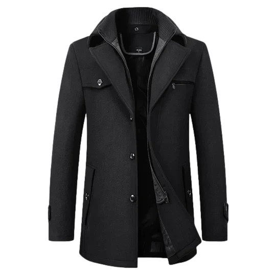 Zwarte kiel trenchcoat