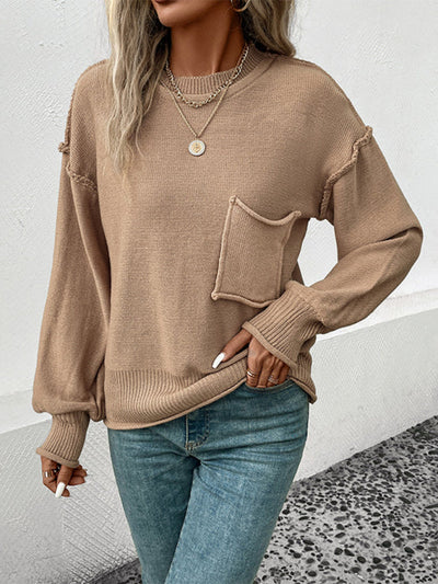 Modieuze Lange Mouwen Effen Kleur Trui voor de Herfst - Perfect voor Gezellige Dagen