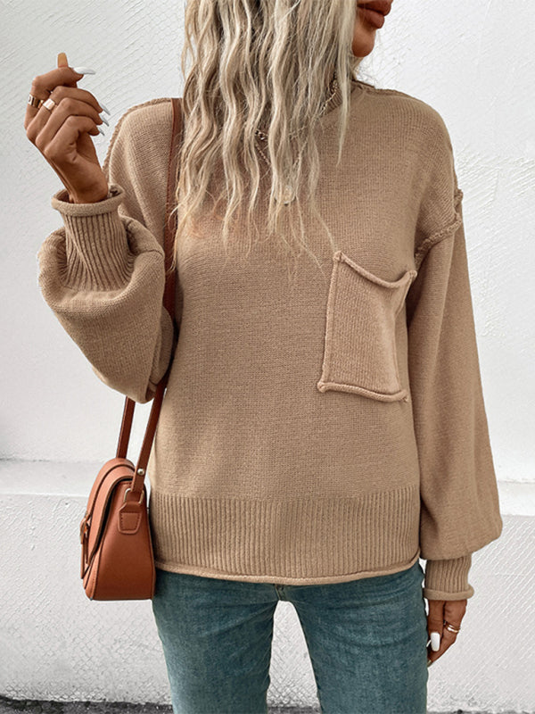Modieuze Lange Mouwen Effen Kleur Trui voor de Herfst - Perfect voor Gezellige Dagen