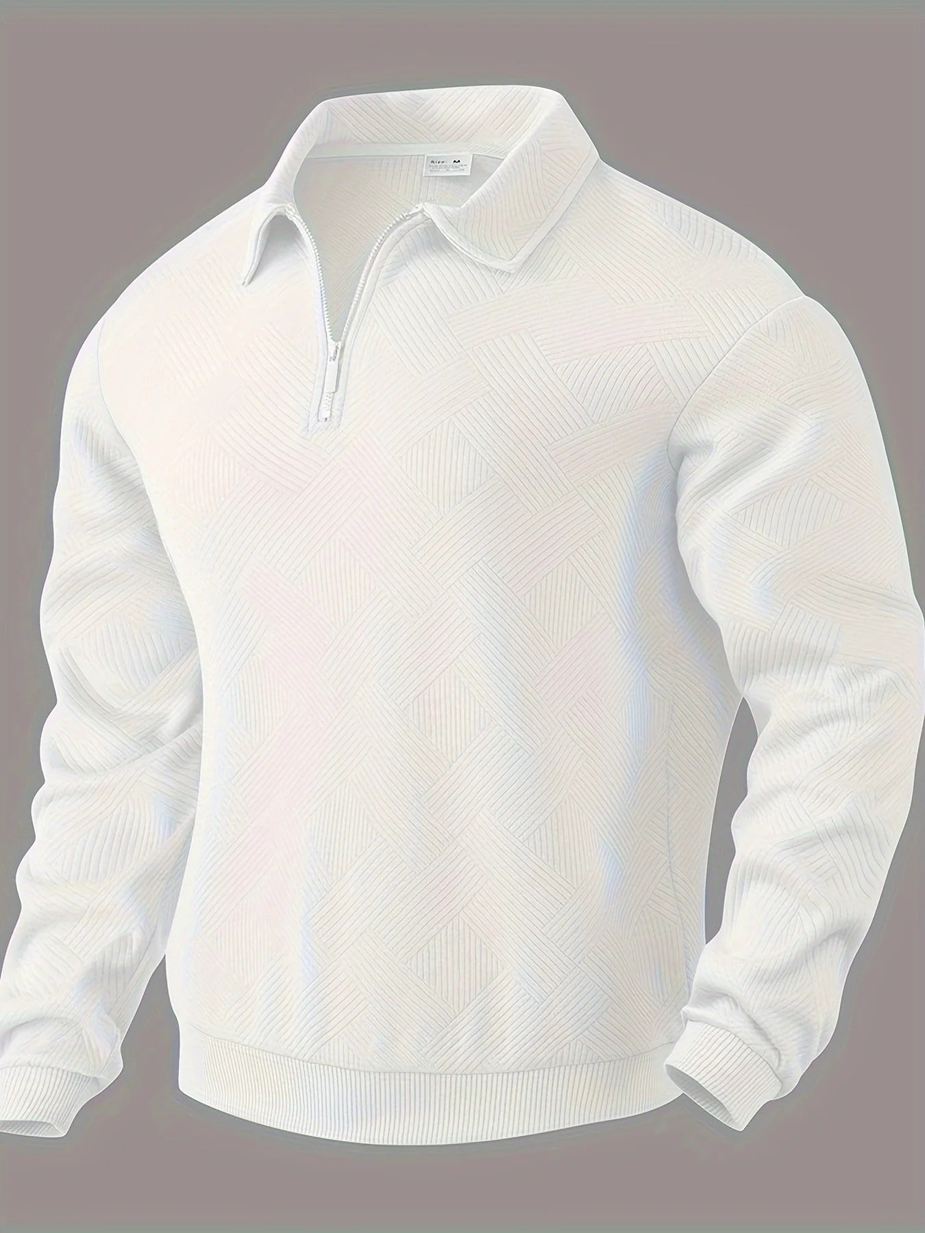 Half-zip trui met geometrisch patroon voor heren