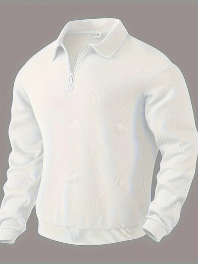 Half-zip trui met geometrisch patroon voor heren