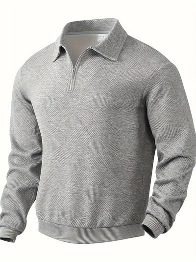Half-zip trui met geometrisch patroon voor heren