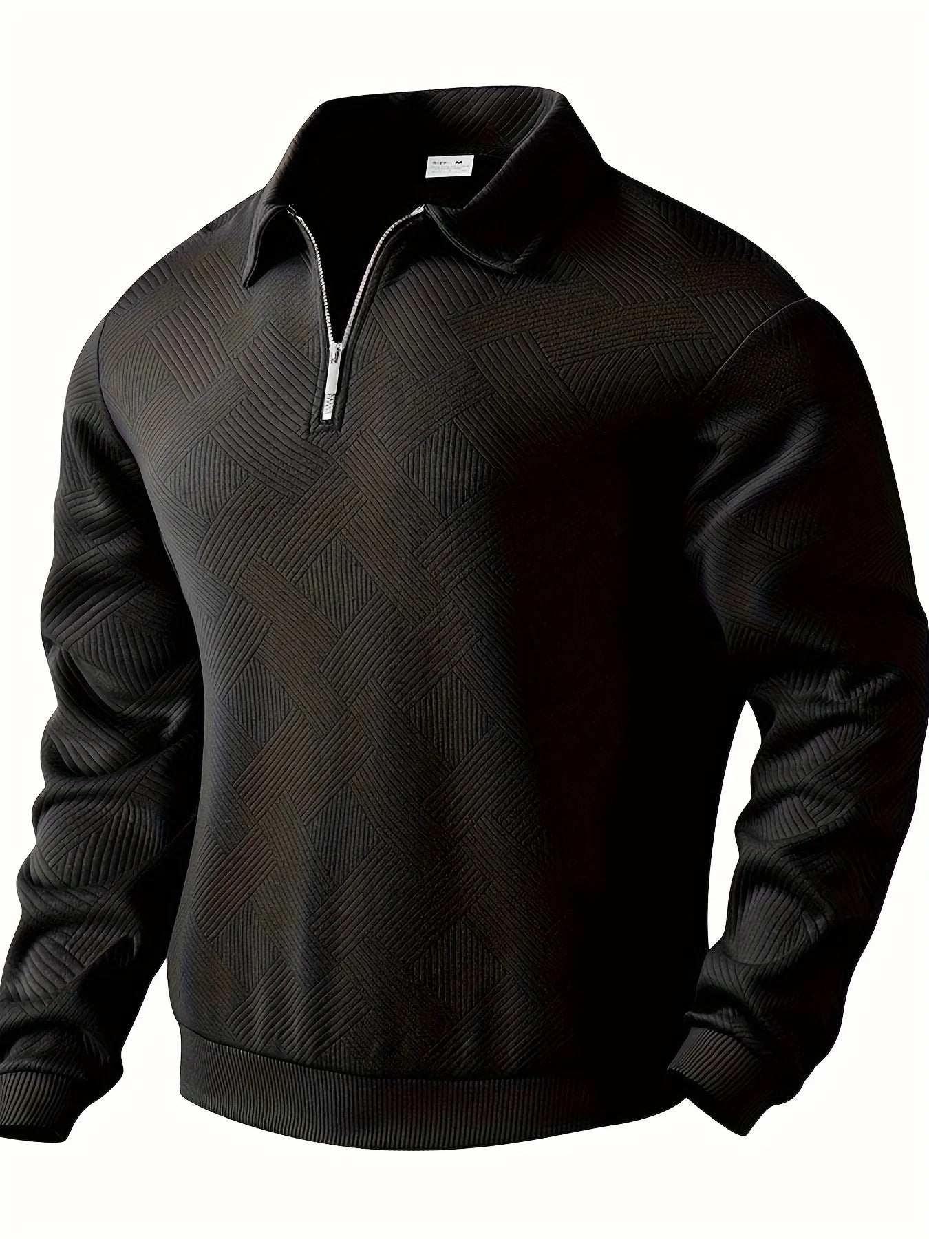 Half-zip trui met geometrisch patroon voor heren