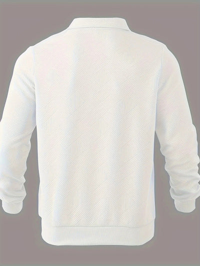 Half-zip trui met geometrisch patroon voor heren