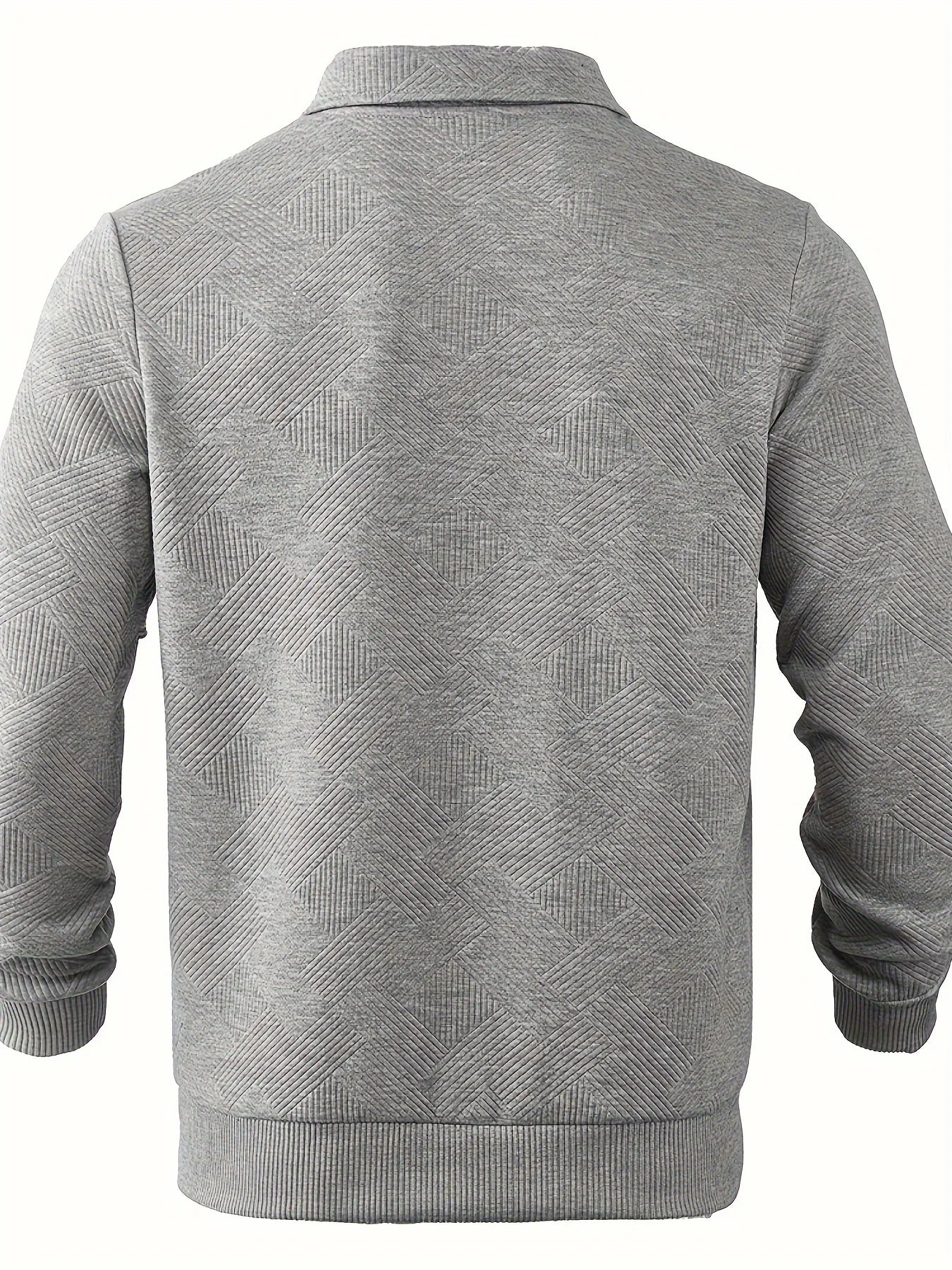 Half-zip trui met geometrisch patroon voor heren