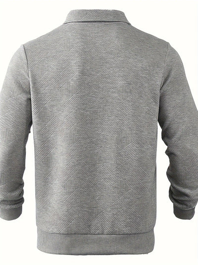 Half-zip trui met geometrisch patroon voor heren