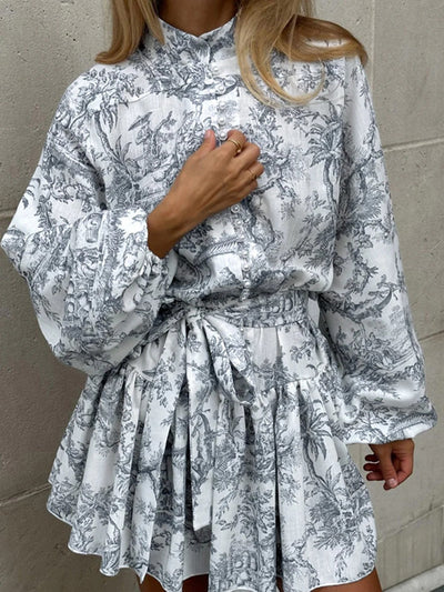 Boho mini jurk met lange mouwen en luchtige uitstraling