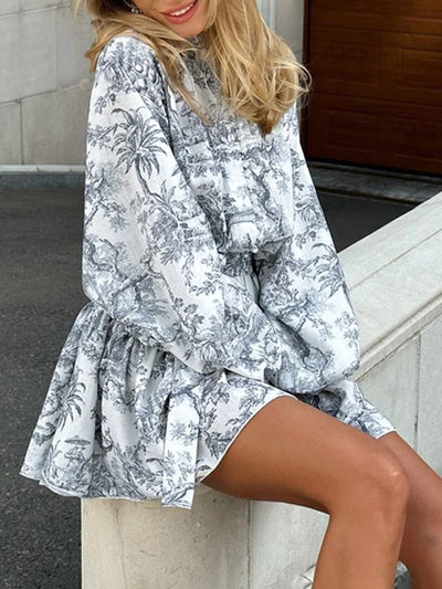 Boho mini jurk met lange mouwen en luchtige uitstraling