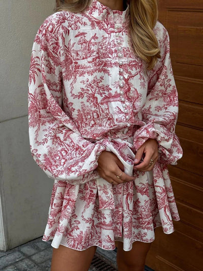 Boho mini jurk met lange mouwen en luchtige uitstraling