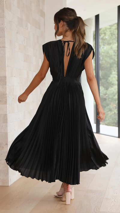 Elegante geplooide midi jurk voor feestelijke momenten