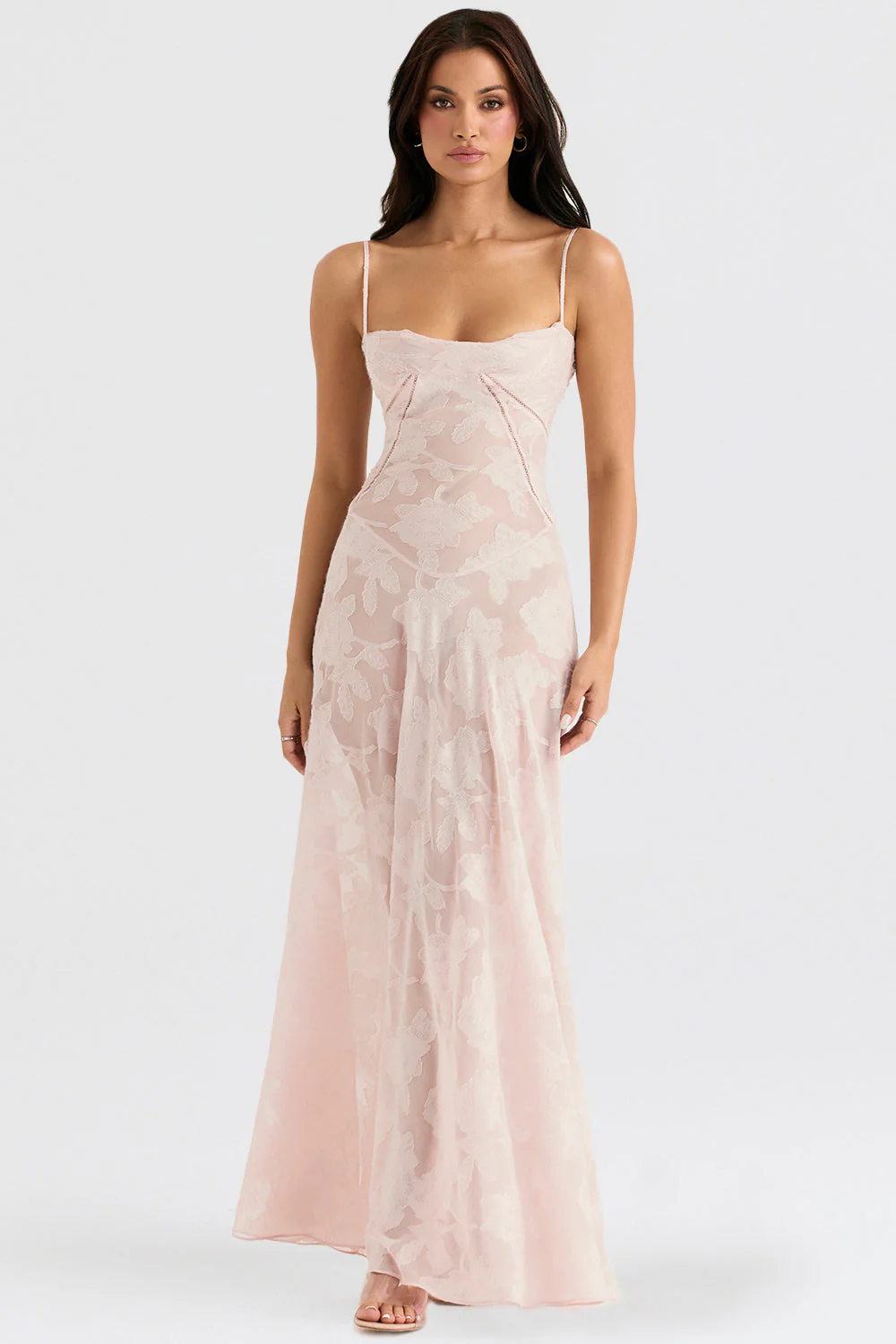 Elegante midi jurk met fijne bandjes voor zomerse dagen