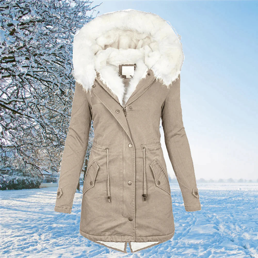 Ariana De nieuwe oversized parka jas met capuchon en bontvoering