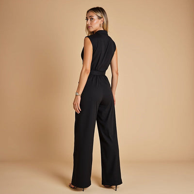 Mouwloze jumpsuit met ceintuur voor een stijlvolle en comfortabele kijk