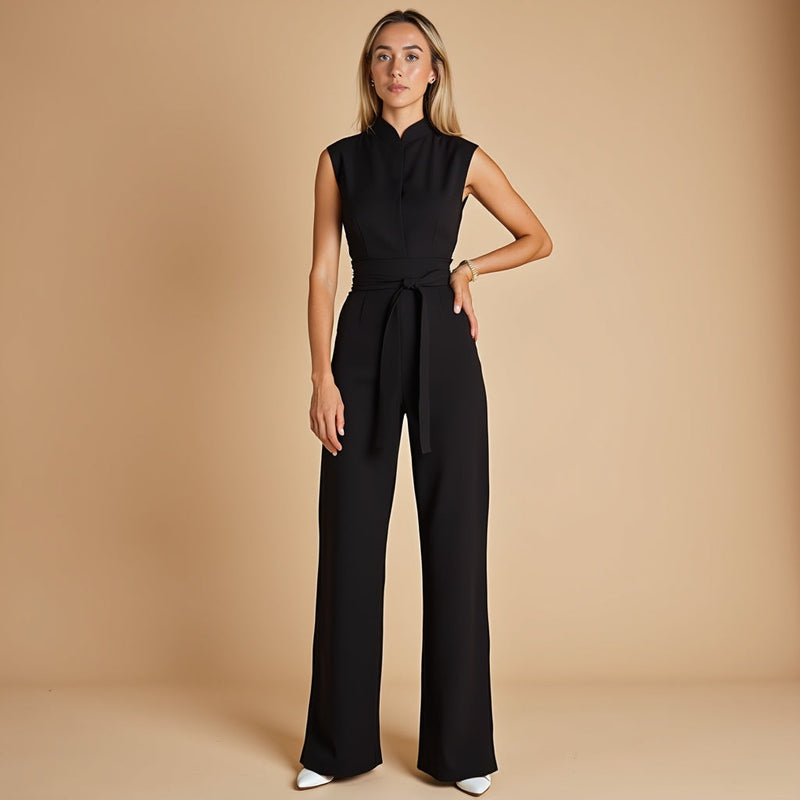Mouwloze jumpsuit met ceintuur voor een stijlvolle en comfortabele kijk