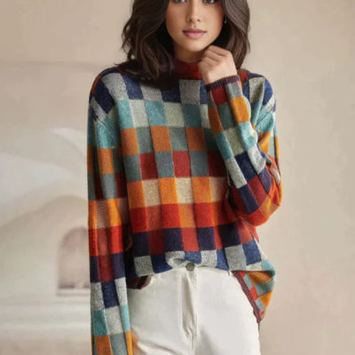 Romina - Kasjmier Couture Patchwork Turtleneck