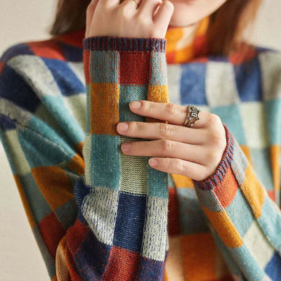 Romina - Kasjmier Couture Patchwork Turtleneck