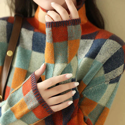 Romina - Kasjmier Couture Patchwork Turtleneck