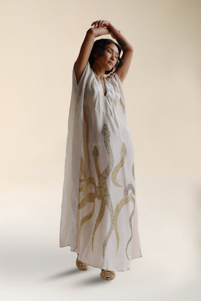 Lange kaftan met moderne elegante uitstraling