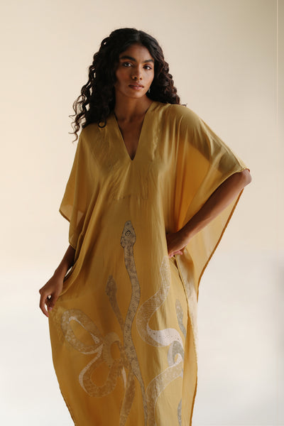 Lange kaftan met moderne elegante uitstraling