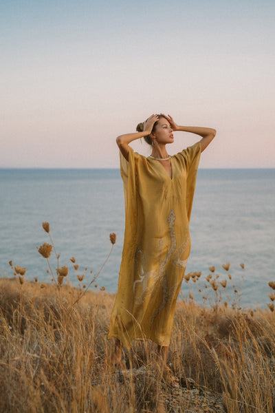 Lange kaftan met moderne elegante uitstraling