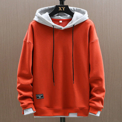 Moderne tweekleurige hoodie voor heren met eigentijds ontwerp