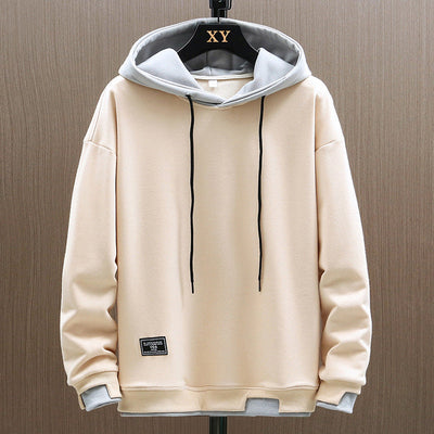 Moderne tweekleurige hoodie voor heren met eigentijds ontwerp