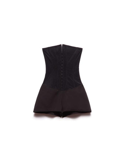 Straploze korte jumpsuit met corsetstijl voor een trendy uitstraling