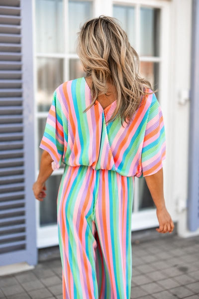 Trendy dames jumpsuit met print korte wijde mouwen en rechte wijde broekspijpen