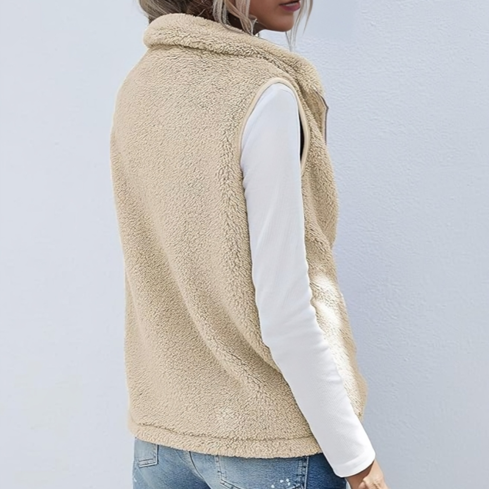 Stijlvolle warme damesgilet met ritssluiting