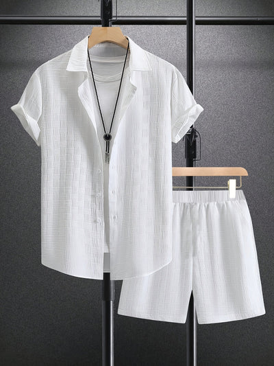 Zomerset voor heren met een korte mouwen overhemd met knopen en een korte broek perfect voor een nonchalant outfit